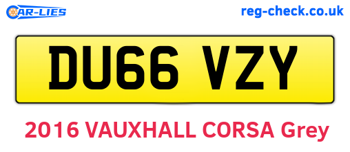 DU66VZY are the vehicle registration plates.