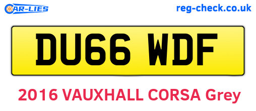 DU66WDF are the vehicle registration plates.