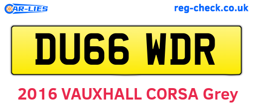 DU66WDR are the vehicle registration plates.