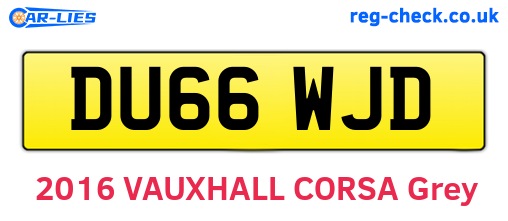 DU66WJD are the vehicle registration plates.