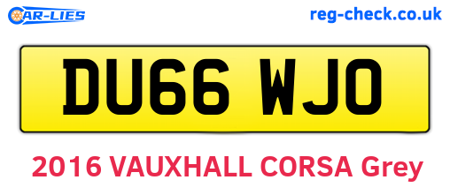 DU66WJO are the vehicle registration plates.