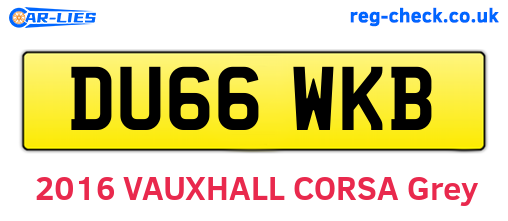 DU66WKB are the vehicle registration plates.