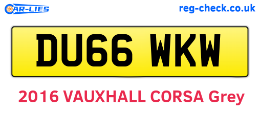 DU66WKW are the vehicle registration plates.