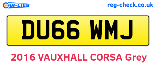 DU66WMJ are the vehicle registration plates.