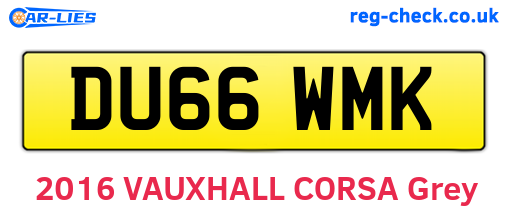 DU66WMK are the vehicle registration plates.