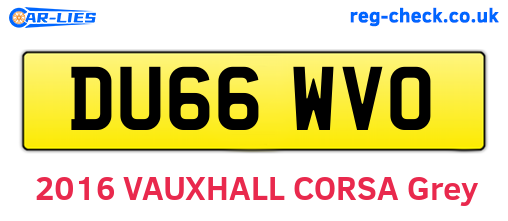 DU66WVO are the vehicle registration plates.