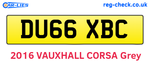 DU66XBC are the vehicle registration plates.