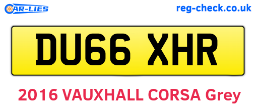 DU66XHR are the vehicle registration plates.