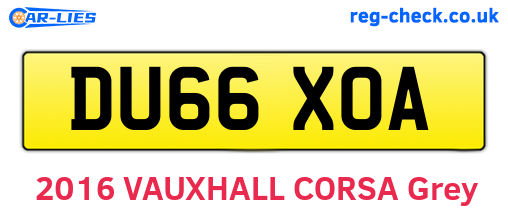 DU66XOA are the vehicle registration plates.
