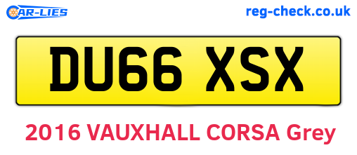 DU66XSX are the vehicle registration plates.