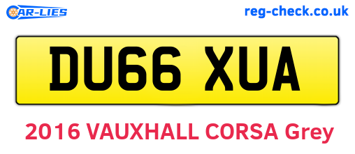 DU66XUA are the vehicle registration plates.