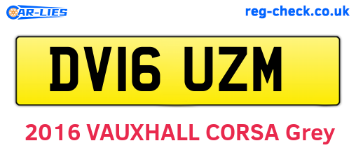 DV16UZM are the vehicle registration plates.