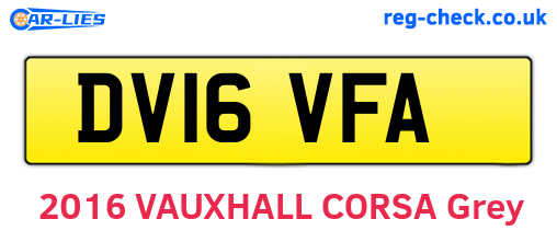 DV16VFA are the vehicle registration plates.