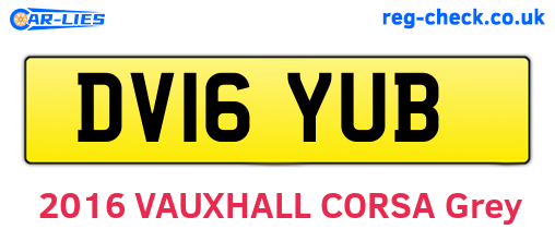 DV16YUB are the vehicle registration plates.