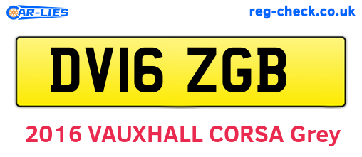 DV16ZGB are the vehicle registration plates.