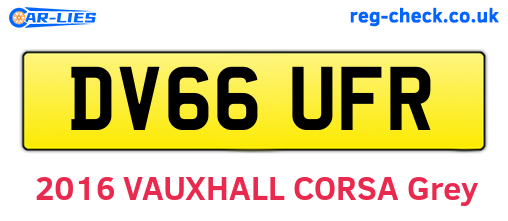 DV66UFR are the vehicle registration plates.