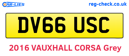 DV66USC are the vehicle registration plates.