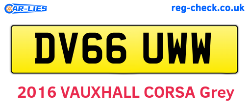 DV66UWW are the vehicle registration plates.