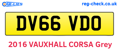 DV66VDO are the vehicle registration plates.