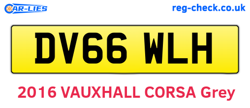 DV66WLH are the vehicle registration plates.