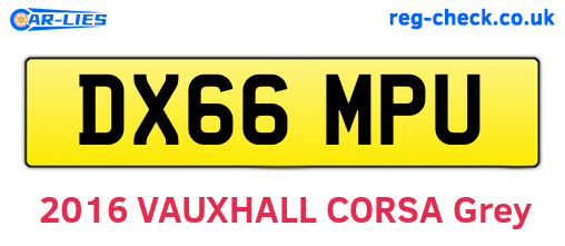DX66MPU are the vehicle registration plates.