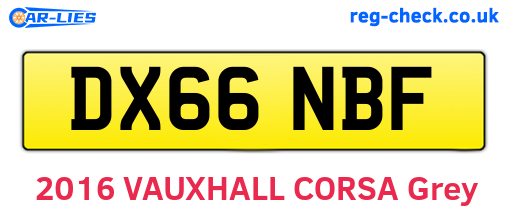 DX66NBF are the vehicle registration plates.