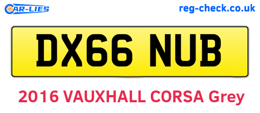 DX66NUB are the vehicle registration plates.