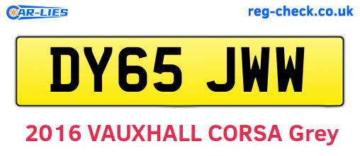 DY65JWW are the vehicle registration plates.