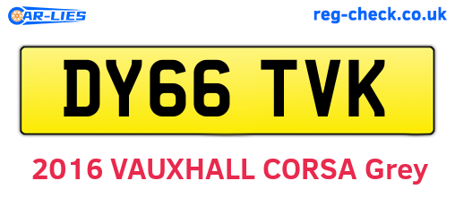 DY66TVK are the vehicle registration plates.