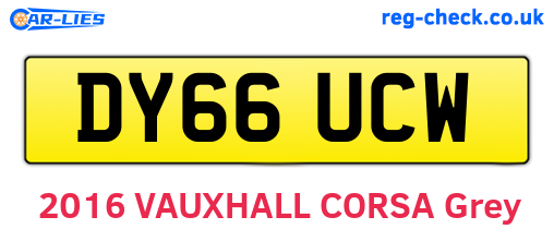 DY66UCW are the vehicle registration plates.