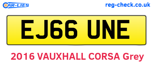 EJ66UNE are the vehicle registration plates.