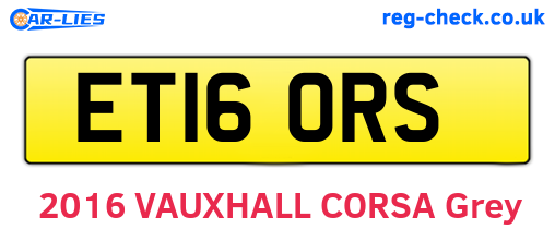 ET16ORS are the vehicle registration plates.