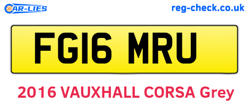 FG16MRU are the vehicle registration plates.