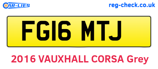 FG16MTJ are the vehicle registration plates.