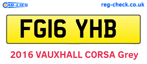 FG16YHB are the vehicle registration plates.