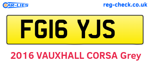 FG16YJS are the vehicle registration plates.