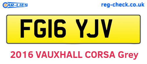 FG16YJV are the vehicle registration plates.