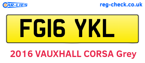 FG16YKL are the vehicle registration plates.