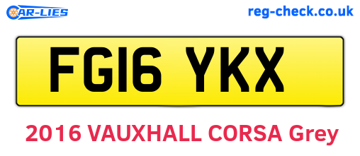 FG16YKX are the vehicle registration plates.