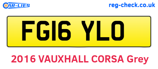 FG16YLO are the vehicle registration plates.