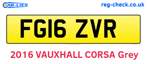 FG16ZVR are the vehicle registration plates.