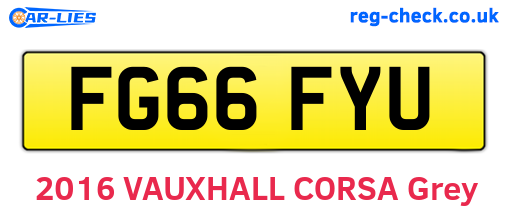 FG66FYU are the vehicle registration plates.