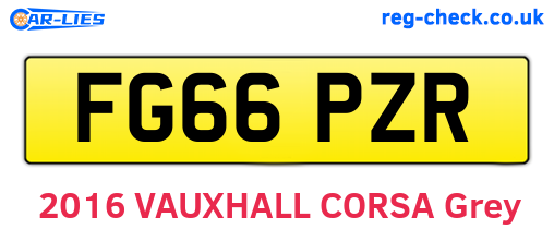 FG66PZR are the vehicle registration plates.