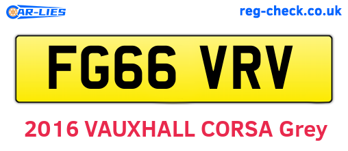 FG66VRV are the vehicle registration plates.