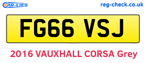 FG66VSJ are the vehicle registration plates.