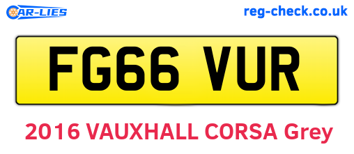 FG66VUR are the vehicle registration plates.