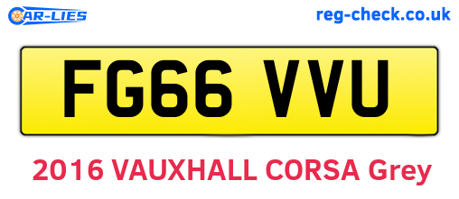 FG66VVU are the vehicle registration plates.