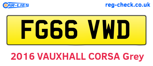 FG66VWD are the vehicle registration plates.
