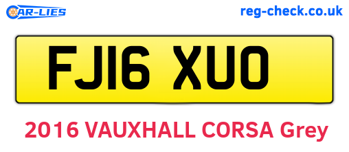FJ16XUO are the vehicle registration plates.