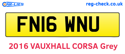 FN16WNU are the vehicle registration plates.